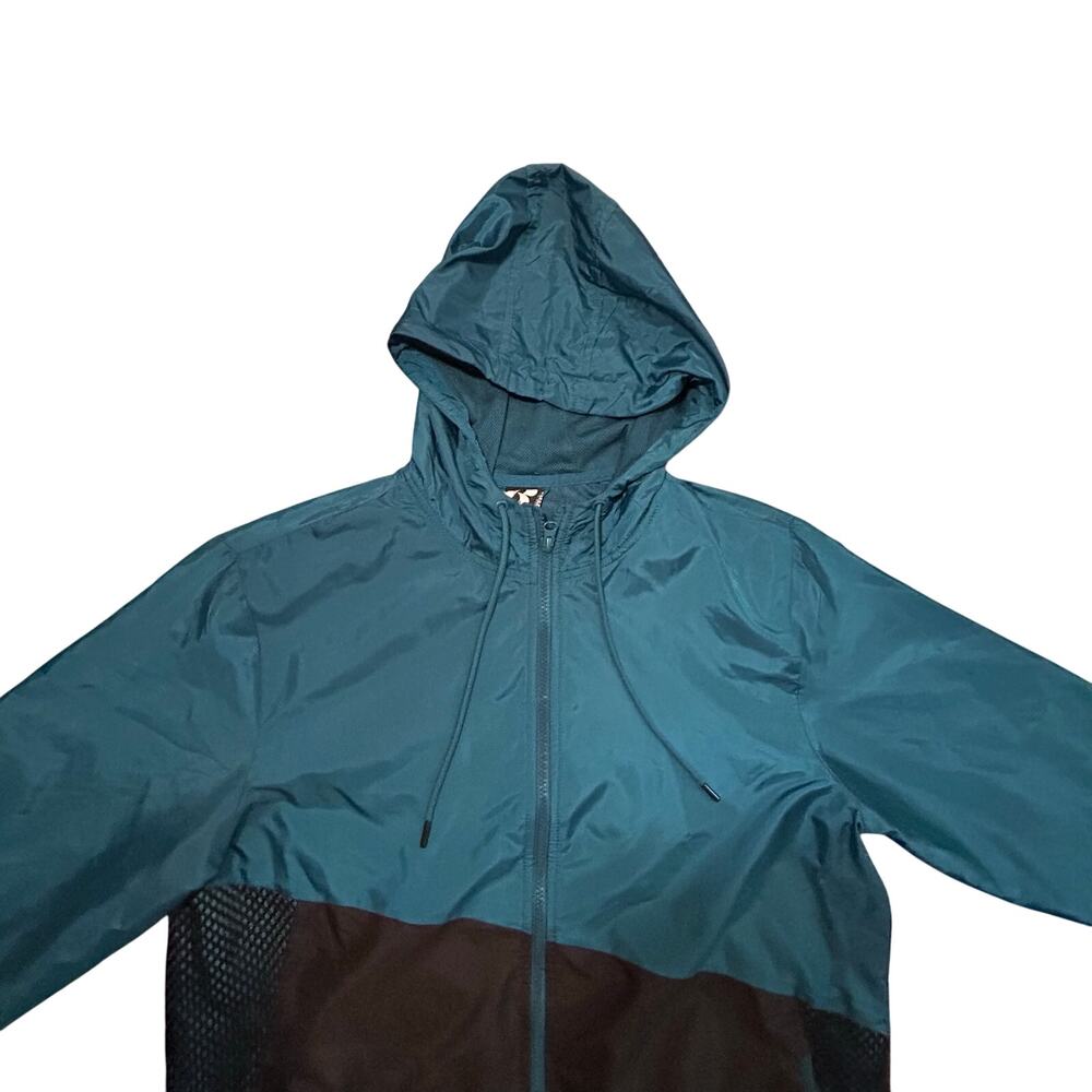 Russell Athletic Zip Up Hooded Jacket - Men's Size M Dark Green and Black - Picture 2 of 6